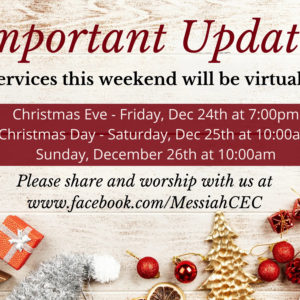 Important update for Christmas Services