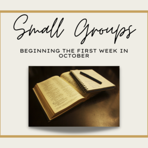 Small Groups Beginning in October